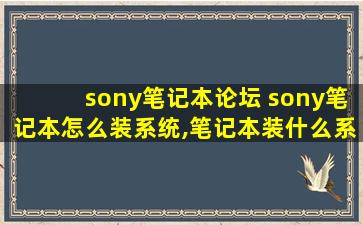 sony笔记本论坛 sony笔记本怎么装系统,笔记本装什么系统好啊
